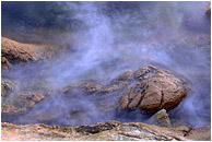 Rocky Shore, Surf: Near Vancouver, BC, Canada (2003) - Abstract photograph of misty water crashing on a rocky shore