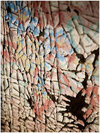 Crumbled Paint, Voids: Kamloops, BC, Canada (2011) - Abstract macro photograph showing crumbled paint and shadows on the side of an old woodshed